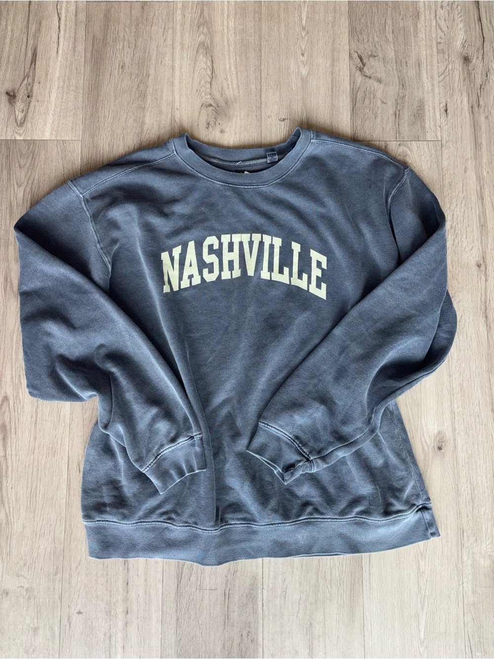 Blue 84 Nashville Crewneck Sweatshirt - Charcoal with Cream Lettering